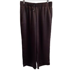 LOFT Women’s Chocolate Brown Satin Wide Leg Trousers MP